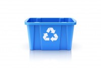 blue cardboard recycling bag